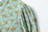 V Neck Short Sleeves Printed Lace Up Fashion Summer Dress